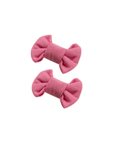 Pink Rose Bow Clips